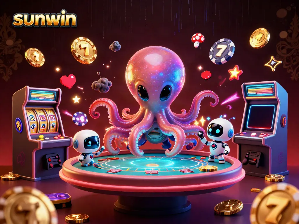Experience thrilling gaming action with sunwin's 3D casino games set in a vibrant alien world.