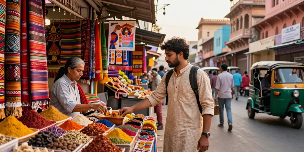 Experience vibrant Indian culture with rokok88 in colorful markets.