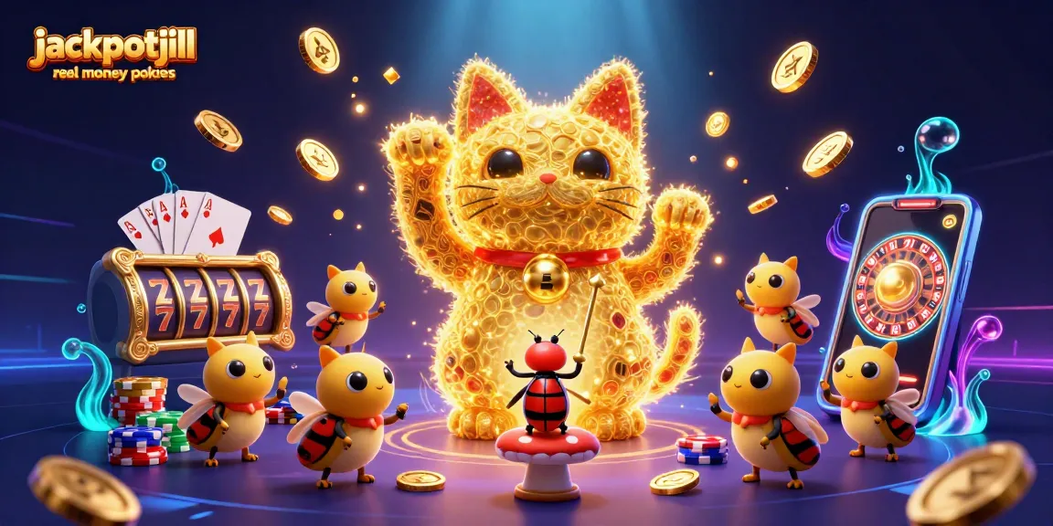 Experience thrilling jackpotjill real money pokies with vibrant animations and casino symbols.